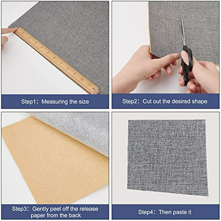 Large Self Adhesive Fabric Repair Patches Light Grey Fine Linen Fabric  Repair Patches Furniture Repair Sticker for Sofa Home Wall Decoration