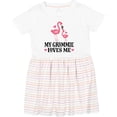 thumbnail image 3 of Inktastic Grammie Loves Me Girl Flamingo Girls Toddler Dress, 3 of 5
