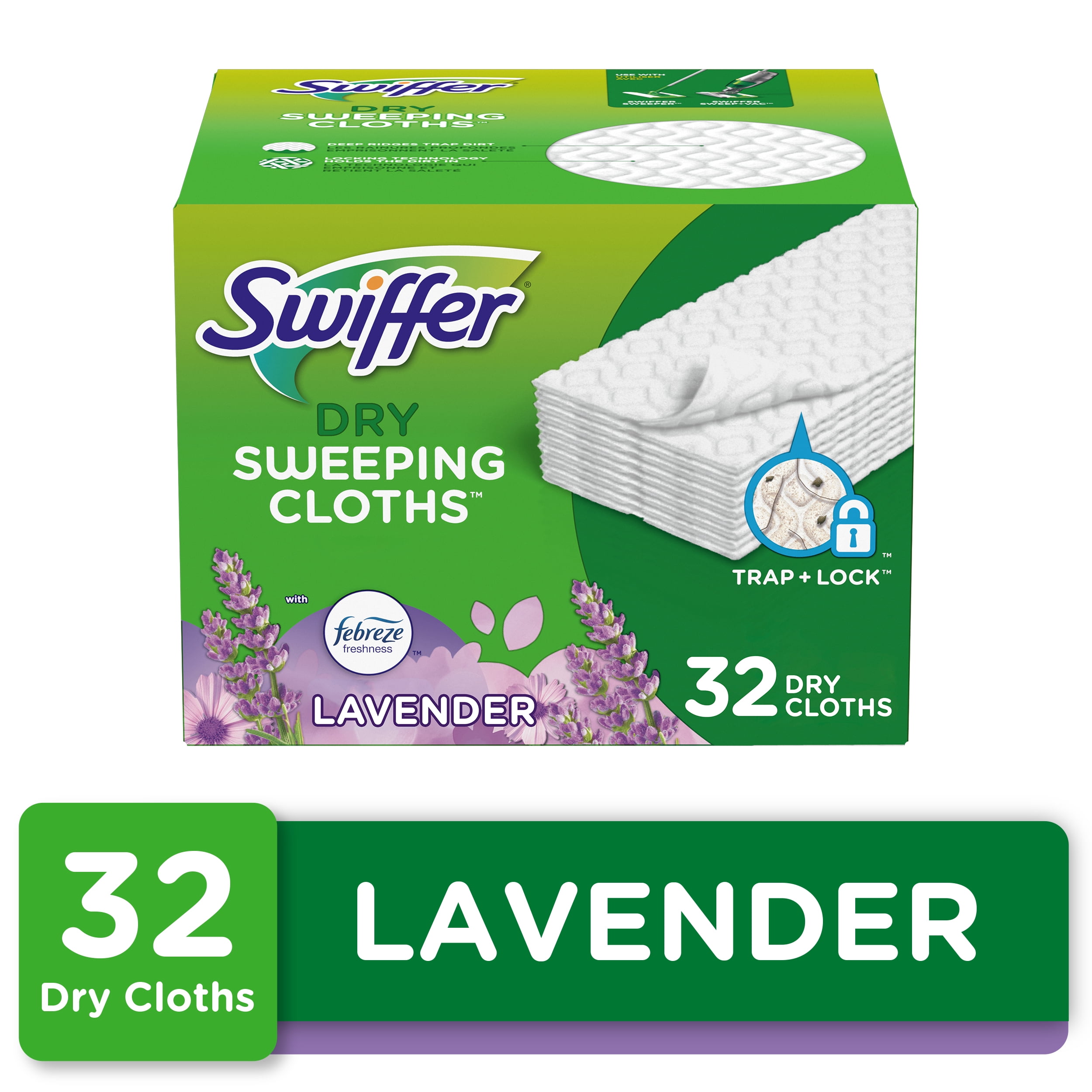 Swiffer Sweeper Dry Sweeping Cloths, Lavender, 32 Ct