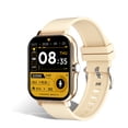 thumbnail image 1 of Hombres Reloj inteligente Digital Bluetooth compatible Llamada Pantalla táctil Reloj de pulsera Fitness Ritmo cardíaco Reproductor de música Smartwatch Electrónica Correa de silicona dorada Inevent EL005787-06B, 1 of 6