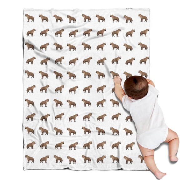 White Hyena Pattern Blanket,Comfortable Soft Flannel Throw Blanket,All Season,Warm Lightweight Blankets for Sofa Bed Couch Living Room Chair,30"x40"