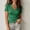Green, variant on IUYRTFE Women's Short Sleeve Wrap V Neck Top Ruched Front Casual Summer Tee