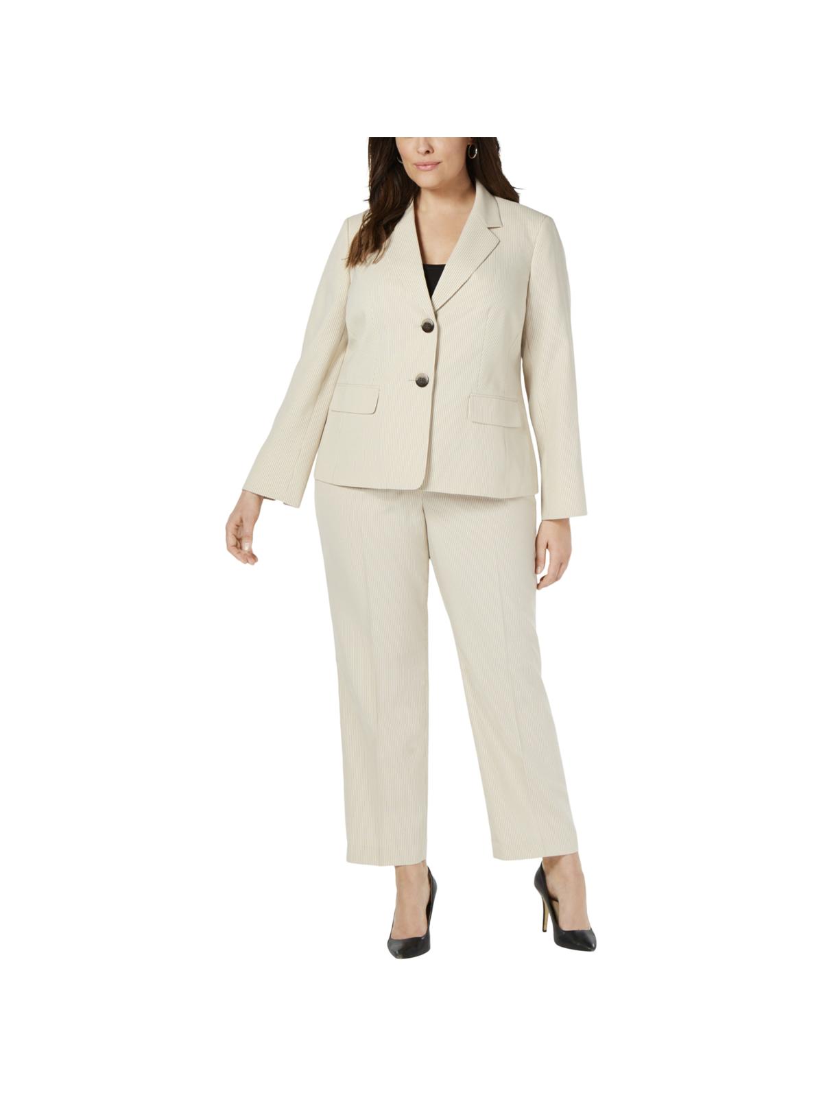 Le Suit Womens Plus Pinstripe 2PC Pant 