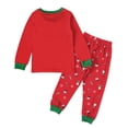thumbnail image 2 of Conjunto de 2 piezas de camiseta y pantalones con estampado de muñeco de nieve de manga larga para bebés y niñas, ropa para niños y bebés, 2 of 5