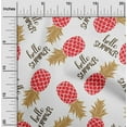 thumbnail image 2 of oneOone Cotton Poplin Red Fabric Tropical Pineapple Sewing Craft Projects Fabric Prints By Yard 56 Inch Wide, 2 of 4