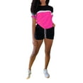 thumbnail image 1 of Conjunto de ropa de mujer Lucakuins, camisetas de manga corta de Color contrastante y pantalones cortos para correr, ropa deportiva de Yoga, chándales de verano Lucakuins  moda, 1 of 9