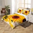 thumbnail image 2 of Funda Nórdica Doble Estampado Floral Juego de Cama para Niños Patrón de Flores Amarillas, 2 of 6