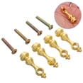 thumbnail image 5 of GETAJGHSD 4Pcs Golden Glass Cabinet Furniture Post Caps with Metal Rail Connectors Indoor Use, 5 of 6