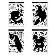 thumbnail image 1 of 4PCS Window Sticker Scary Creepy Glass Window Decal Double Sided Window Clings for Dress Up Adhesive Sticker Gift Decoration, 1 of 7