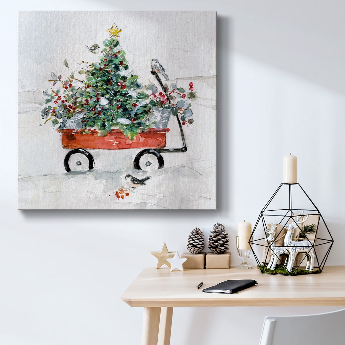 Winter Garden Wagon- Gallery Wrapped Canvas