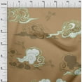 thumbnail image 3 of oneOone Velvet Brown Fabric Asian Japanese Floral Birds With Plants Quilting Supplies Print Sewing Fabric By The Yard 58 Inch Wide, 3 of 4