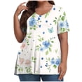 thumbnail image 1 of Pisexur Printemps Tops for Women 2025 Women Mode Été Imprimé Régulier Women Manches Courtes Col Rond Womens Tops Multicolore,TG, 1 of 7