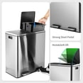 thumbnail image 4 of Arlopu 16 Gallon Dual Trash Can Recycle Bin, Stainless Steel Kitchen Step Garbage Can with Lid, Foot Pedal, 4 of 8