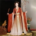 thumbnail image 6 of Women's Chinese Style Wei Jin dress Costume Cross Collar Wide Sleeve Embroidered Cosplay Dress Set, 6 of 6