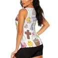 thumbnail image 3 of Honeii Happy Easter1 Print Women's Workout Tank Top Sleeveless Quick Dry Sun Protection UPF 50+ Running Hiking Athletic Gym Yoga Tank Tops-Small, 3 of 7