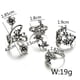 thumbnail image 1 of Bohemio Arriba Plata 4pcs/Set Azul Mujeres Pila Set Vintage Anillos Anillos, 1 of 8