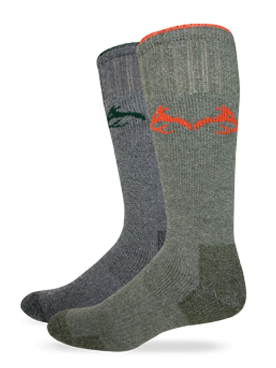 3 Pair Huntworth Merino Wool Blend Hunting Socks Camo Green Large 9-13 