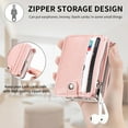 thumbnail image 6 of Dteck Zipper Wallet Case Compatible with Galaxy Z Flip 4 2022, Detachable Card Holder 2 Card Pocket Storage Premium PU Leather Adjustable Cross-body Strap Case Women Girls, Rosegold, 6 of 13