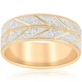 thumbnail image 1 of Solid 10k Gold Men's Wedding Band Stone Finish and Cuts 8MM Two Tone, 1 of 3