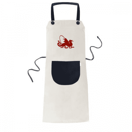 

Divine Beasts Ferocious Capable Fly Dragons Abroad Apron Adjustable Bib Cotton Linen BBQ Kitchen Pocket Pinafore