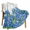 thumbnail image 6 of Blue Hydrangeas Floral Flannel Blanket for Bed, Spring Summer Flower Wooden Grain Soft Cozy Warm Couch Throw Blanket, Lightweight Fluffy Plush Bedding Blankets for Sofa Decor All Season 50"x60", 6 of 7