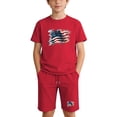 thumbnail image 2 of ITSAME 4th of July Girls Outfit Sets American Flag Print Cotton T-Shirt and Shorts Casual Clothes 2-Piece Red Size 4, 2 of 9