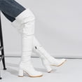 thumbnail image 4 of Ketyyh-chn99 Fall Boots for Women 2024 Long Boots Winter Shoes Women's Over The Knee High Boots Comfortable Thigh High Daily Low Flat Heel Boots White,9, 4 of 5