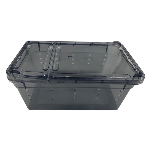 Rectángulo De Alimentación Keeper Hábitat Vivarium Caja Tortuga Jaula De Cría Negro Para Scorpion Spider Frog Pequeño Ani Yuyangstore Caja de incubación de tanque de reptiles