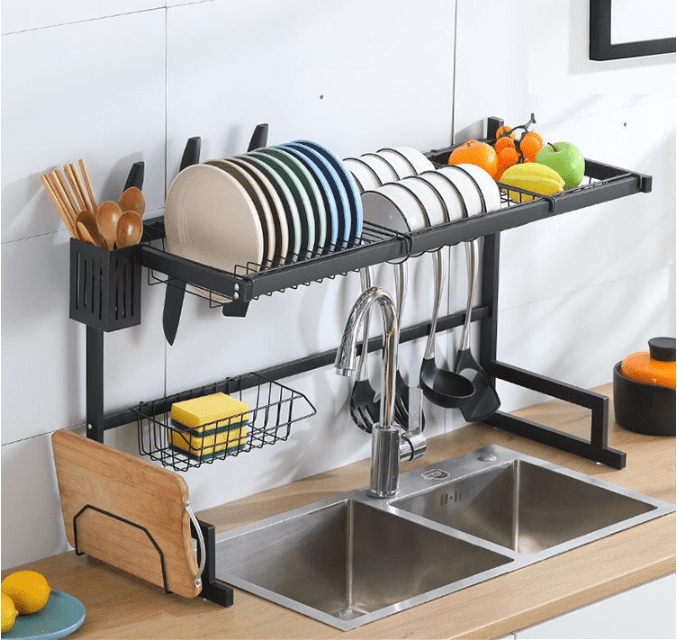 Dish Drying Rack, Dish Rack Over the Sink Large Dish Drainer For Kitchen Sink, Stainless Steel