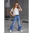 thumbnail image 4 of PureChapter Girls Casual Jeans Ruffled Hem Bell-Bottom Girls Jeans,Light Blue, 4 of 8