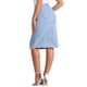 thumbnail image 3 of Falda de mezclilla de botón casual para mujer Inspire Chic, cintura alta, con dobladillo deshilachado, falda midi de mezclilla, talla S, azul claro, 3 of 5