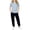 Light Blue, variant on CYRBOKO Girls Outfit Sets, Short Sleeve Elastic Waist Casual 2 Pieces T-shirts and Joggers Sets White Size 10 T