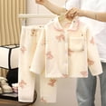 thumbnail image 2 of Pandaie 2 Piece Toddler Boys Girls' Winter Fleece Coat Pajama Set Warm Plush Tops Pants Sleepwear Pjs Outfits Light Pink,2-3 Years, 2 of 4