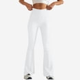thumbnail image 4 of High Waisted Bell Bottom Jeans for Women Stretchy Flare Jeans Pull on Wide Leg Denim Leggings Casual Yoga Pants Womens Wide Leg Jeans White S, 4 of 9