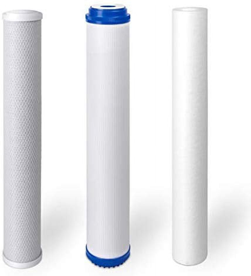 20" x 2.5" Replacement Water Filters Cartridges Sediment, CTO Carbon Block, GAC for 20 Inch Whole House System by IPW Industries Inc.