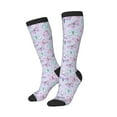 thumbnail image 2 of Bingfone Compression Socks For Women And Men Long Socks For Running Athletic Cycling Nurse-Purple Butterfly, 2 of 9