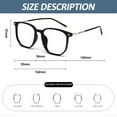 thumbnail image 2 of Gafas de montura grande con lentes de luz anti-azul de moda, hechas de TR y resina, 2 of 5