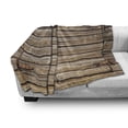 thumbnail image 3 of Rustic Soft Flannel Fleece Throw Blanket, Old Wooden Aged Barn Door with Padlock Abandoned Vintage Farmhouse Rural Village Photo, Cozy Plush for Indoor and Outdoor Use, 60" x 80", Brown, by Ambesonne, 3 of 6