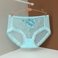 thumbnail image 4 of Gibobby Braguitas Slim Fit Bragas sexys ahuecadas, calzoncillos de cintura media de malla para mujer sin rastro de encaje bordado de para mujer(Aqua， L), 4 of 5