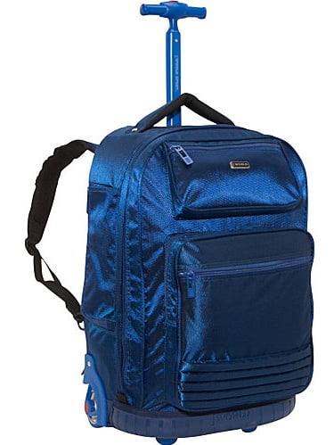 navy blue rolling backpack