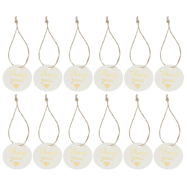 EeaseCA 100pcs Paper Tags Thank You Labels Gift Tags for Baby Shower Birthday Wedding Party
