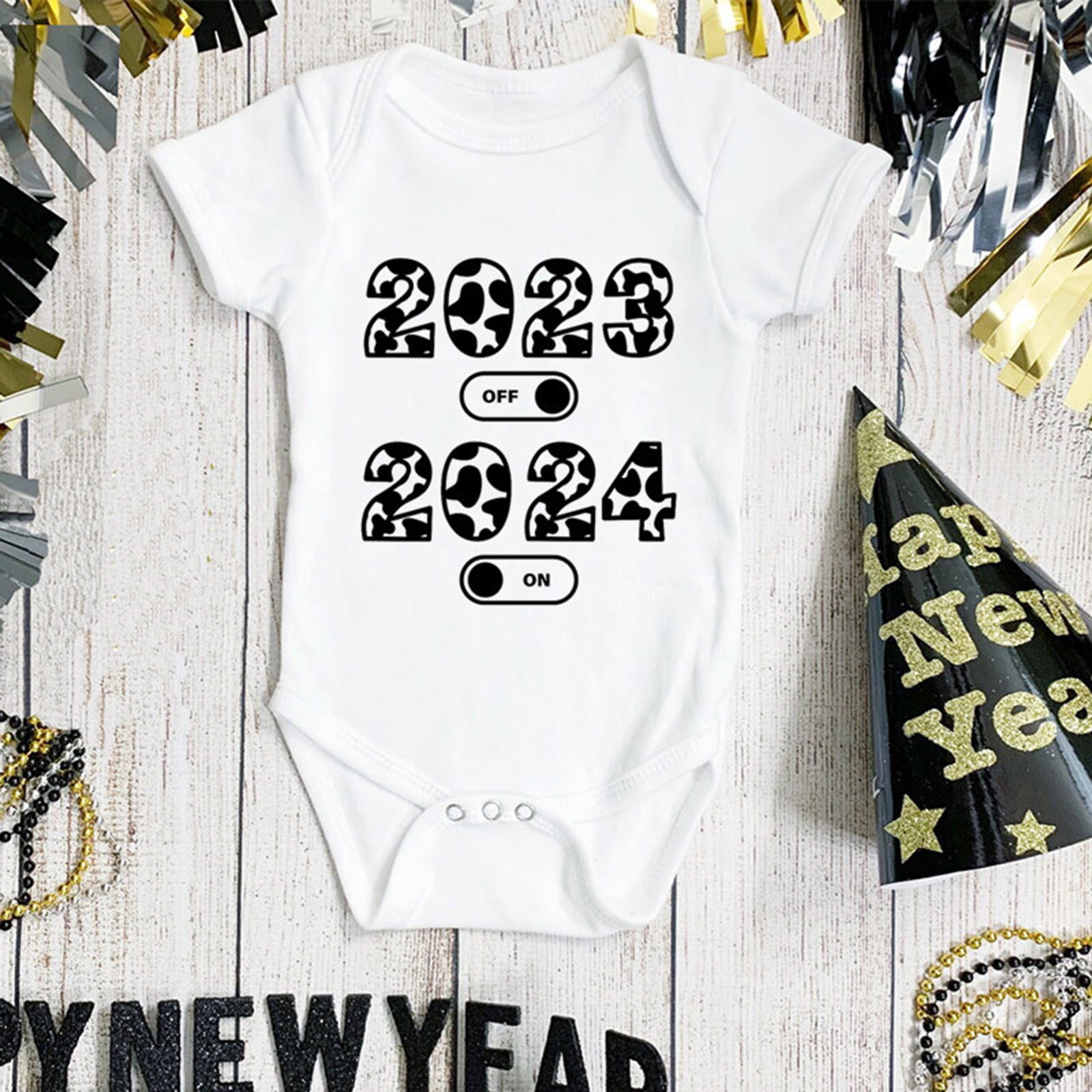Little Kid Boys Clothes Baby One Shirt Happy New Years Baby Romper My First New Years Outfits Girl Boy Bodysuit Girls Bodysuits Boys Romper Unisex Jumpsuit Black 6 9 Months Walmart