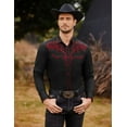 thumbnail image 5 of COOFANDY Men's Long Sleeve Shirt Embroidery Slim Fit Casual Button Down Shirt, 5 of 7
