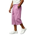 thumbnail image 3 of Men's Baggy Sweat Shorts Lightweight Under Knee Casual Drawstring Y2K 3/4 Shorts Loose Fit Gym Shorts, 3 of 7