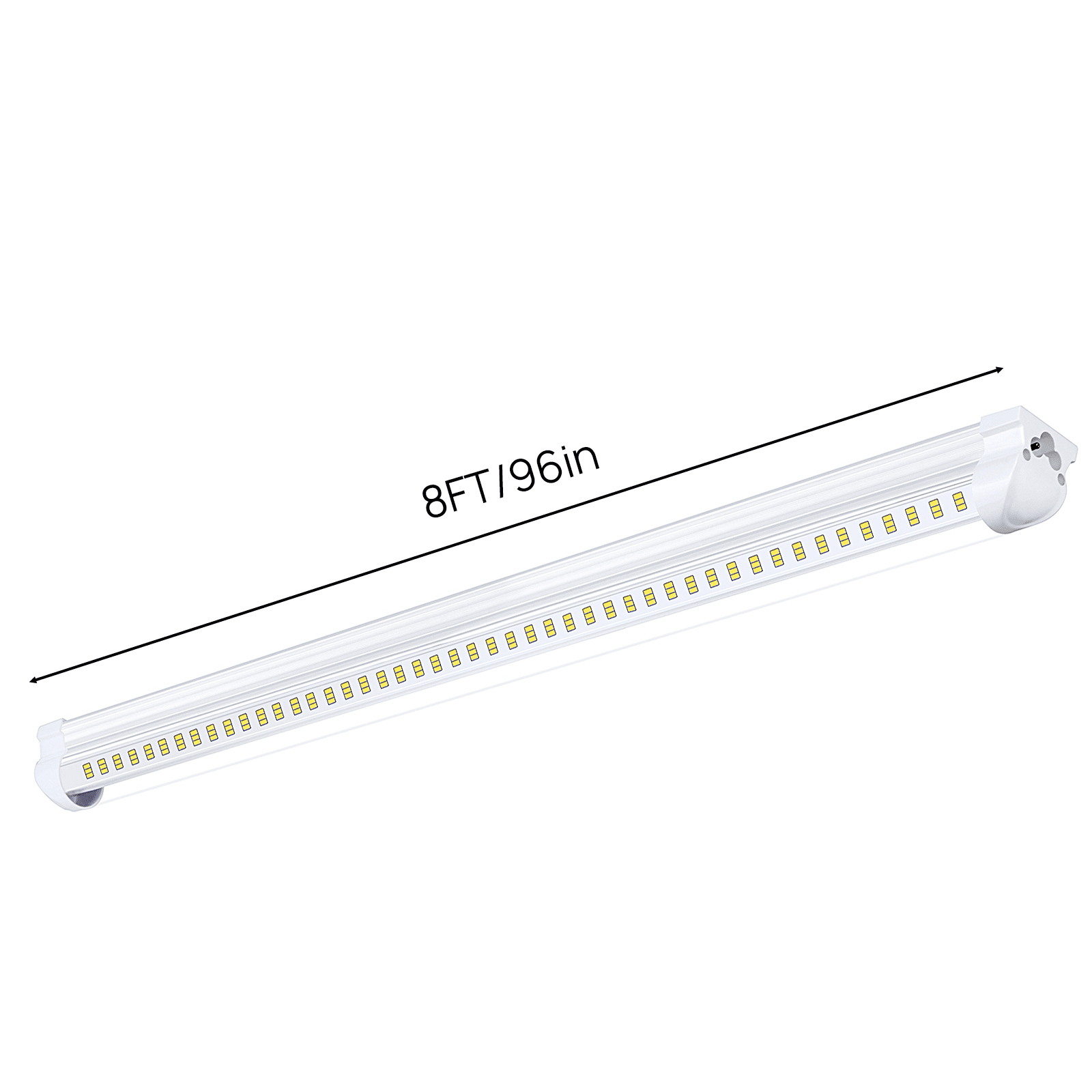 20Pack 8Ft LED Shop Light Fixture, 100W Integrated LED Tube Light,15500LM, 6500K, Clear Cover,6 Rows V Shape 270 Degree T8 LED Lighting for Garage Warehouse