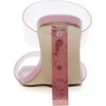 thumbnail image 3 of Steve Madden Women's Isa Lucite Vegan Leather Slip On Strappy Wedge Sandal Pink 10, 3 of 3