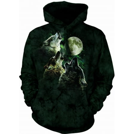 Green Cotton Three Wolf Moon Awesome Animal Hoodie (Large) NEW