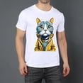 thumbnail image 2 of Men's Graphic TeeCat Letter Print T-Shirts Round Neck Short Sleeves Sizes XS-5XL Summer Daily Casual Tops, 2 of 5
