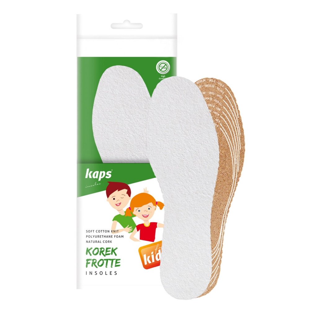 Kaps Cork Frotte Kids, Terry Cloth And Cork Shoe Insoles Kaps Cork Frotte Kids, Terry Cloth And Cork Shoe Insoles