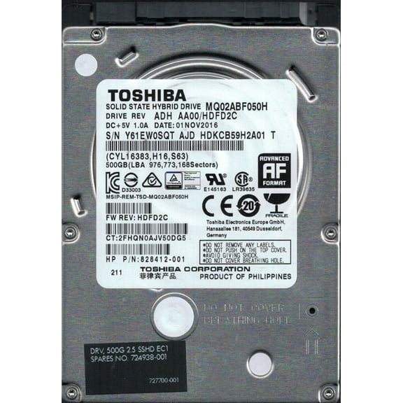 MQ02ABF050H ADH AA00/HDFD2C Philippines Toshiba 500GB